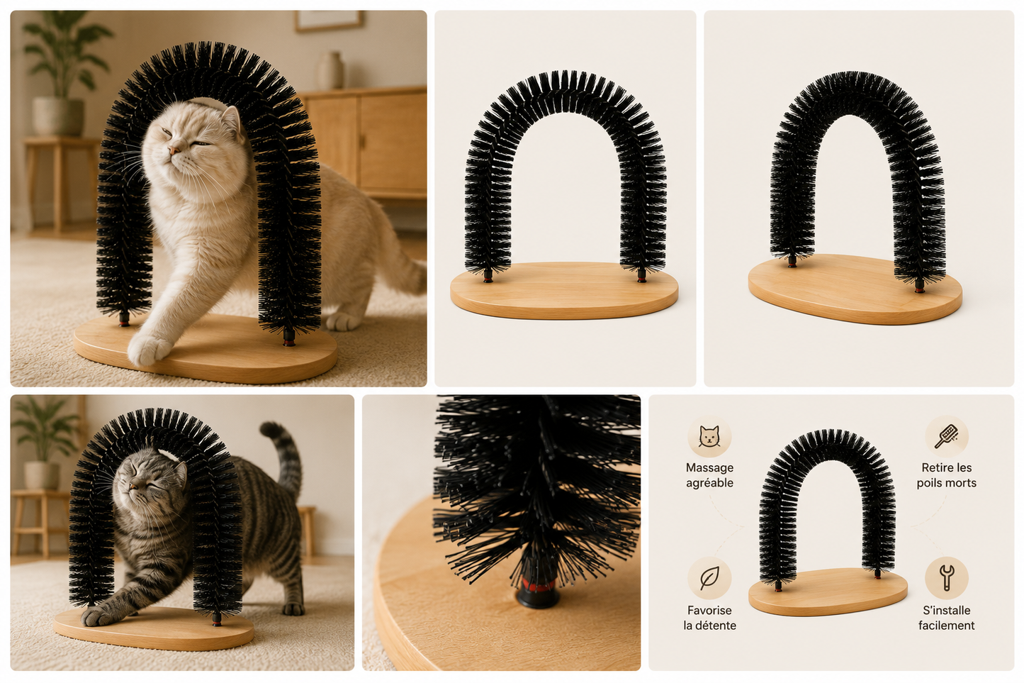 Arche de massage et toilettage pour chat