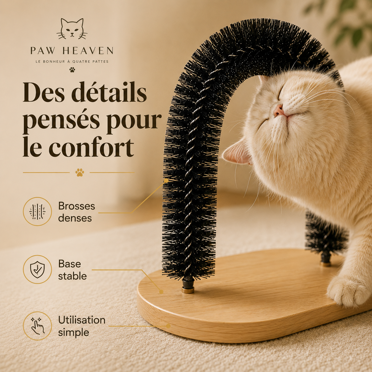 Arche de massage et toilettage pour chat