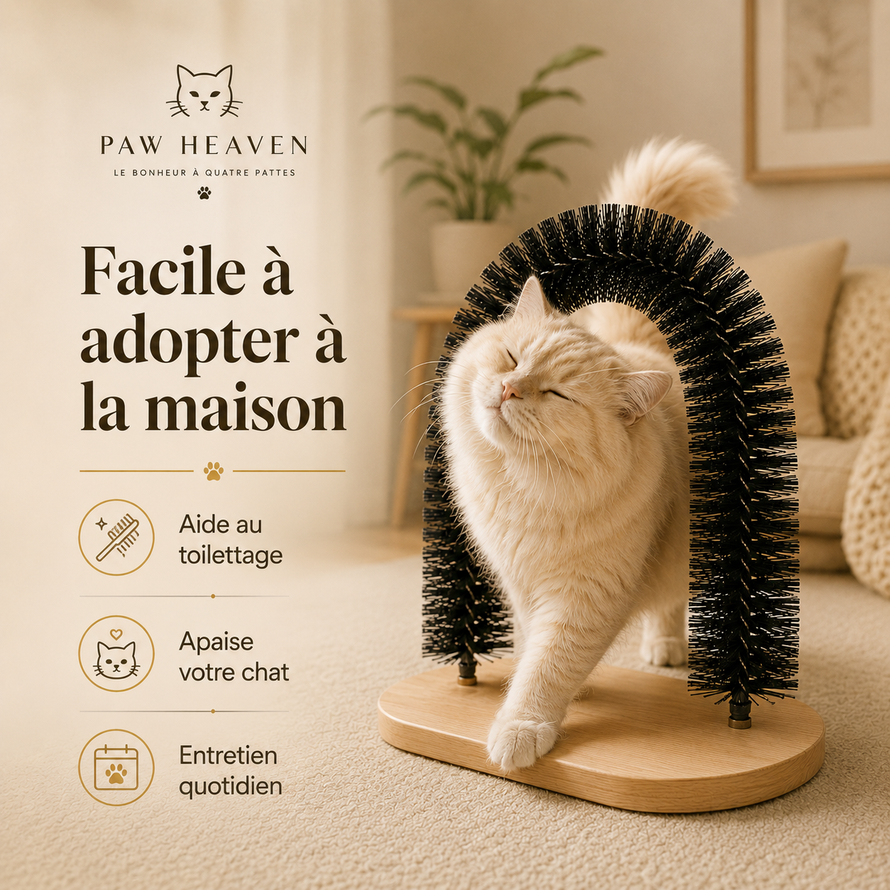 Arche de massage et toilettage pour chat