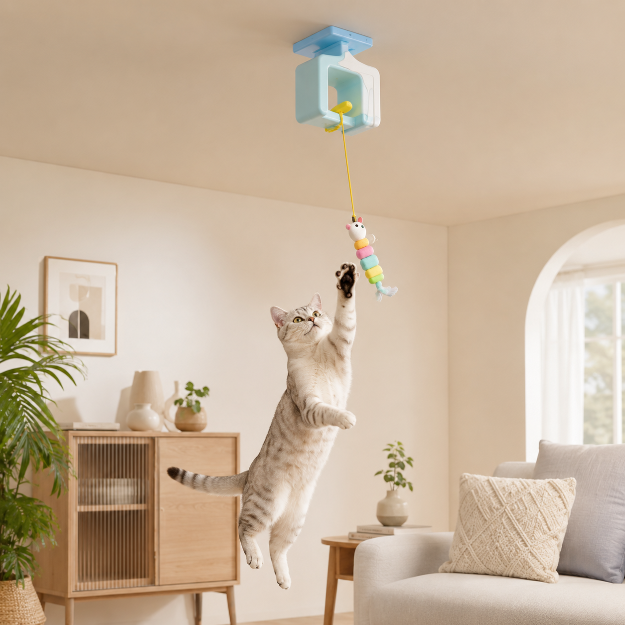 Jouet Suspendu Interactif pour Chat – Anti-Ennui et Stimulation