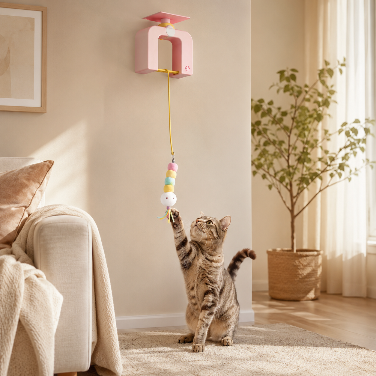 Jouet Suspendu Interactif pour Chat – Anti-Ennui et Stimulation