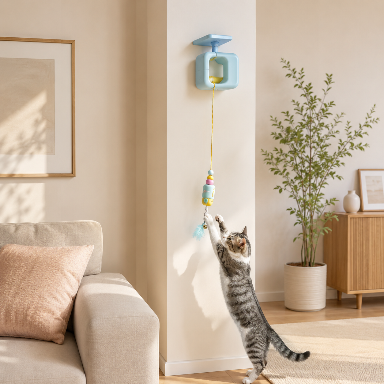 Jouet Suspendu Interactif pour Chat – Anti-Ennui et Stimulation