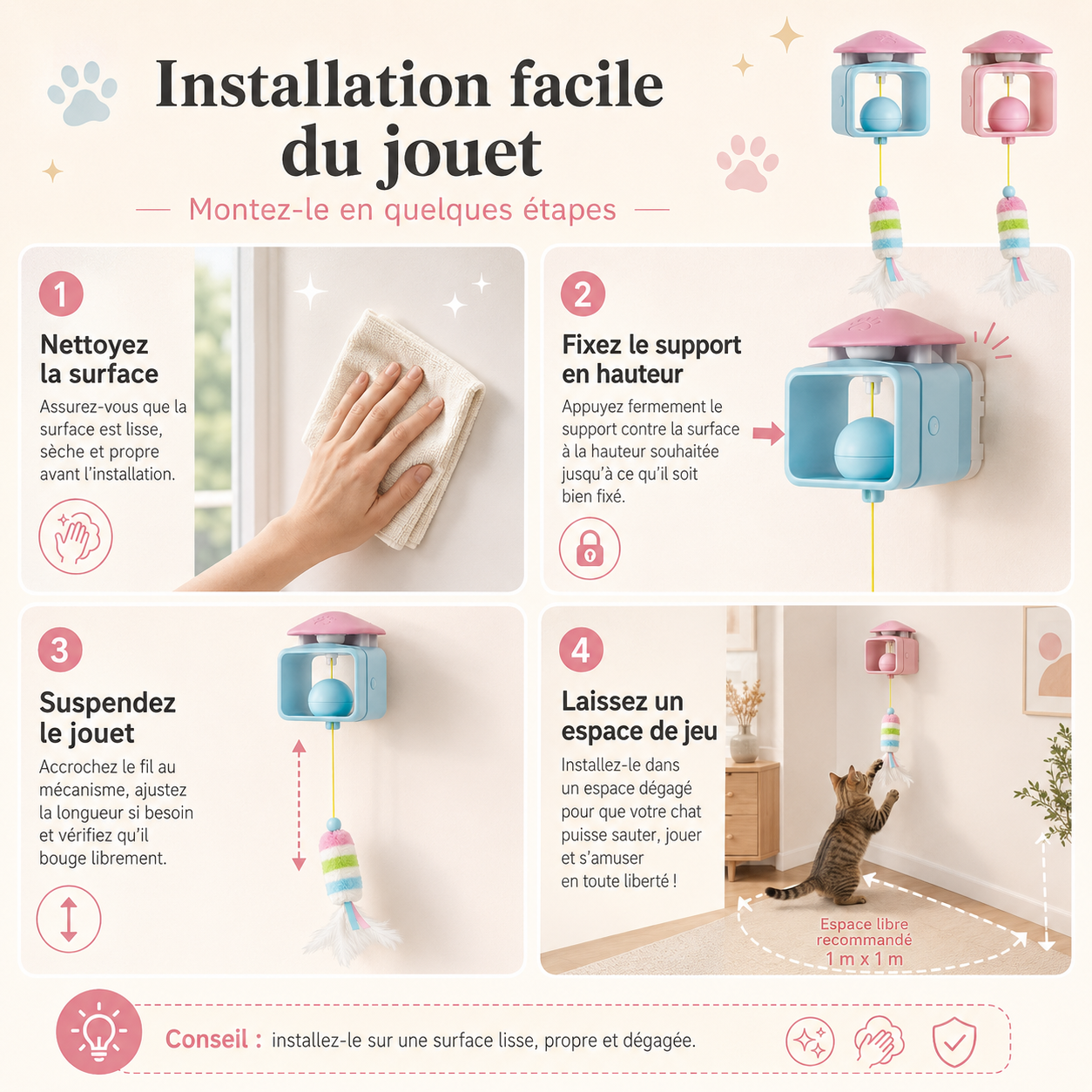 Jouet Suspendu Interactif pour Chat – Anti-Ennui et Stimulation