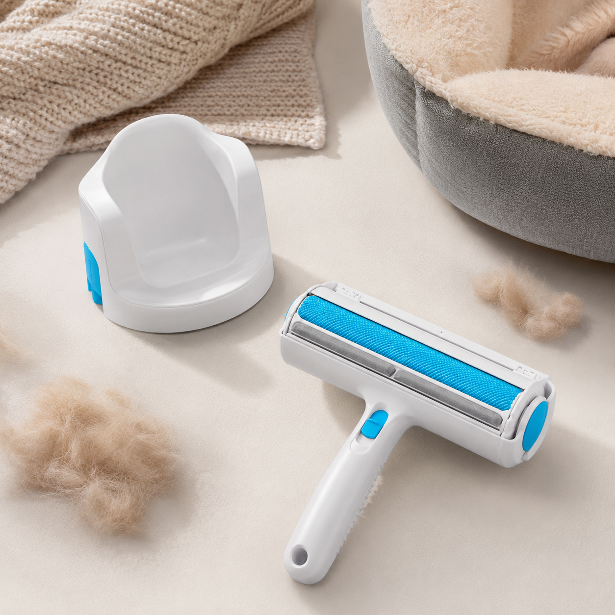 Pack Maison Propre – Brosse Auto-Nettoyante & Rouleau Anti-Poils
