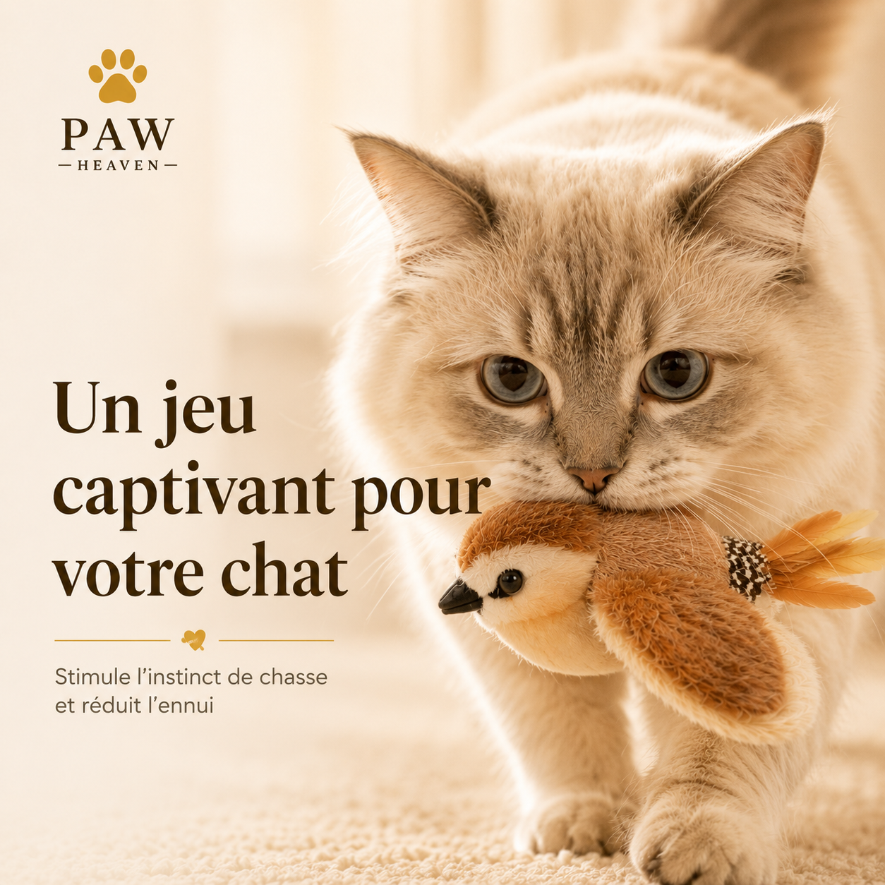 Jouet oiseau interactif sonore pour chat