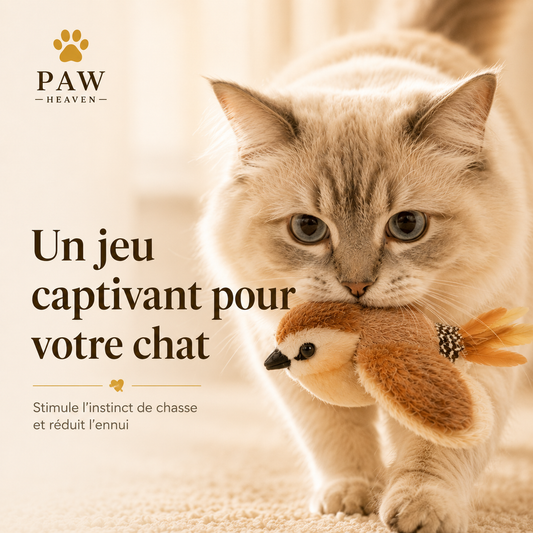 Jouet oiseau interactif sonore pour chat