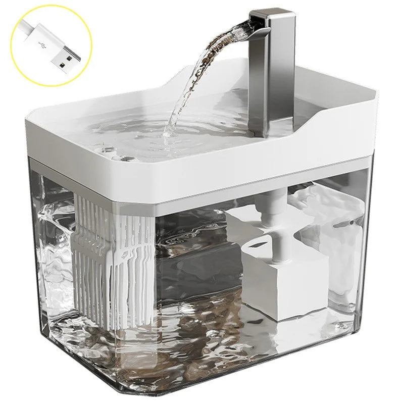 Fontaine à eau automatique pour chat – Filtration continue et ultra silencieuse