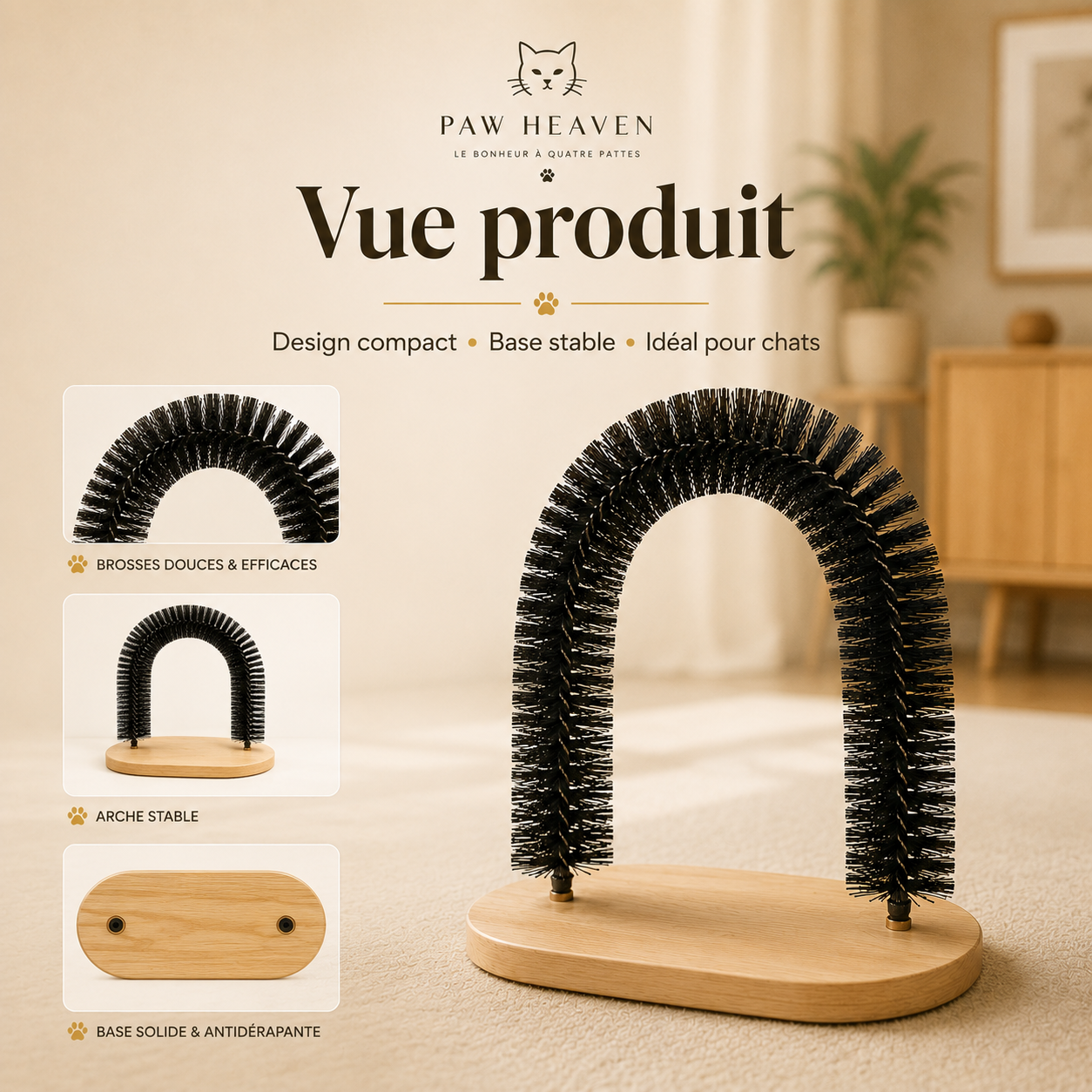 Arche de massage et toilettage pour chat