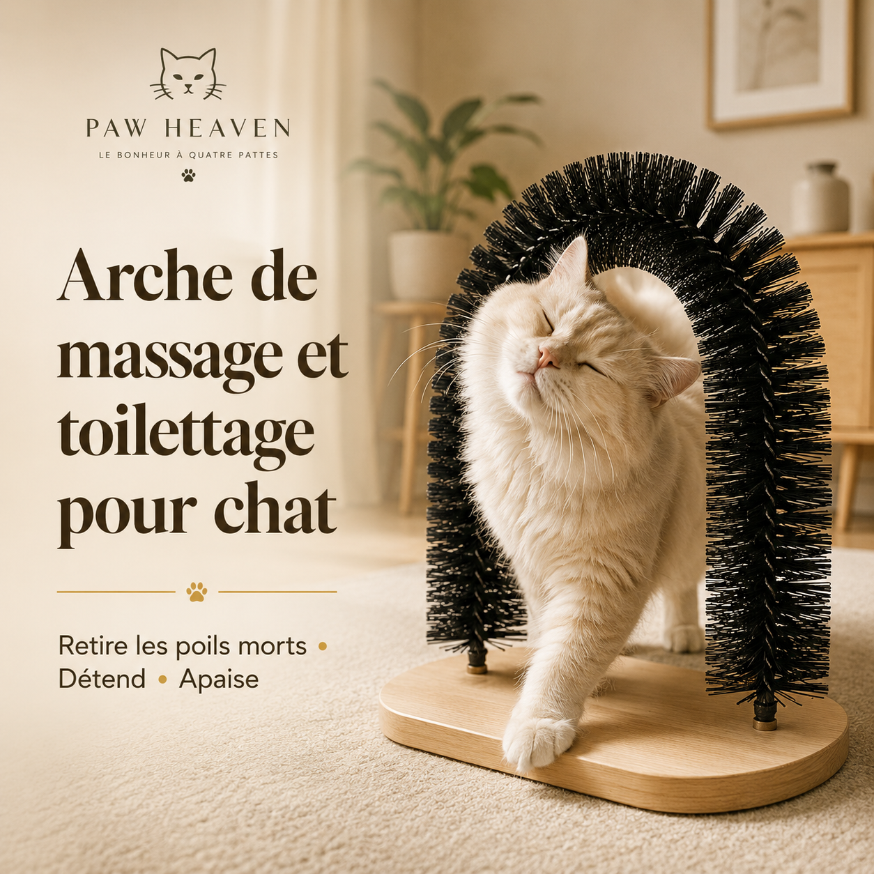 Arche de massage et toilettage pour chat